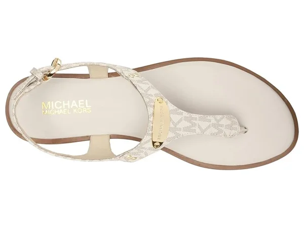 Michael Michael Kors MK Plate Thong Logo Sandals
