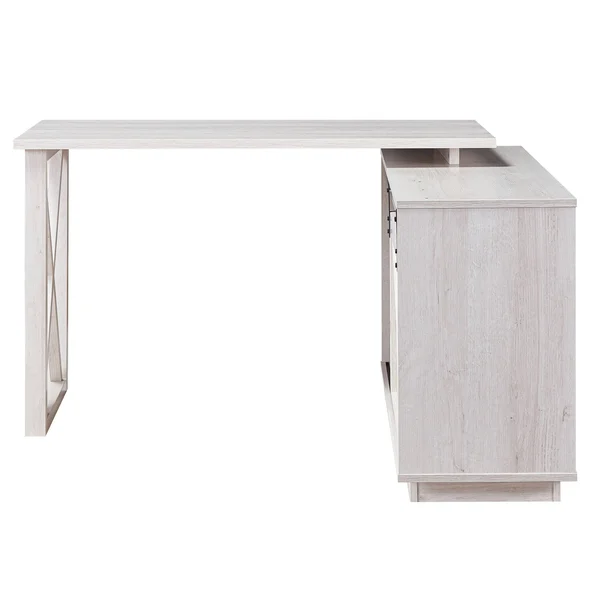 Furniture of America Brasnar Transitional L-Shape Desk - Walnut Oak