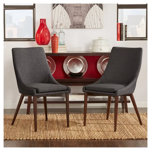 Sullivan Dining Chair Charcoal Set of 2 Inspire Q Dark Gray