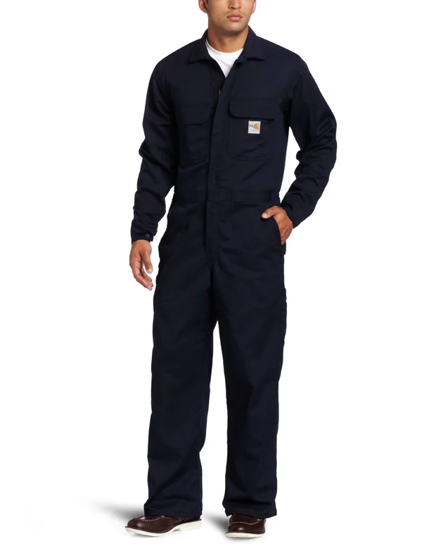 Carhartt Men's Flame Resistant Traditional Twill Coverall - 44 Short - Dark Navy