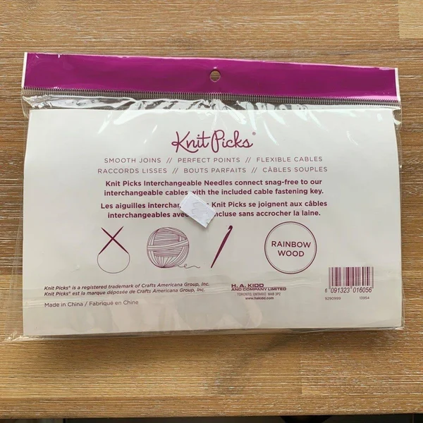 Knit Picks - Interchangeable Rainbow Wood Needle Set