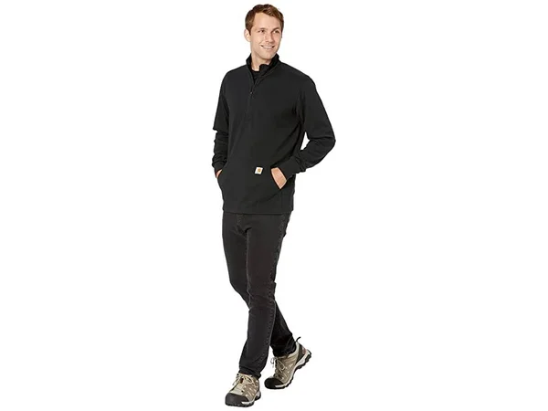 Carhartt Relaxed-Fit Heavyweight Thermal Half-Zip Long-Sleeve T-Shirt for Men - Black - S