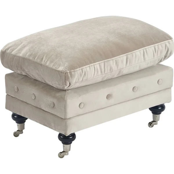 Elle Decor Amery Tufted Storage Ottoman - Taupe