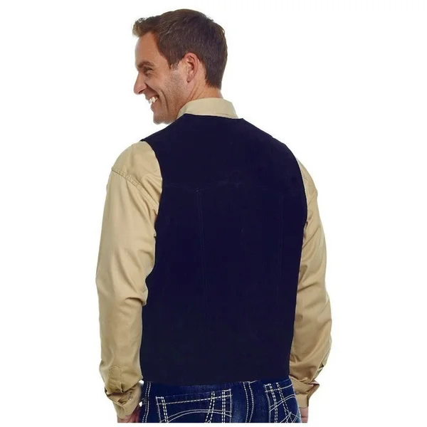 Cripple Creek Western Vest Mens Suede Buttons ML3061T Black