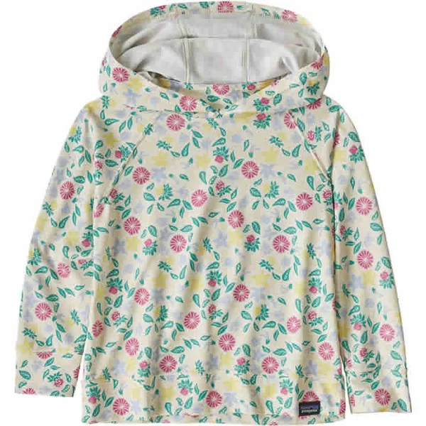 Patagonia Capilene Cool Daily Sun Hoody - Baby 12M Swamp Stamp Multi Big: Thistle Green