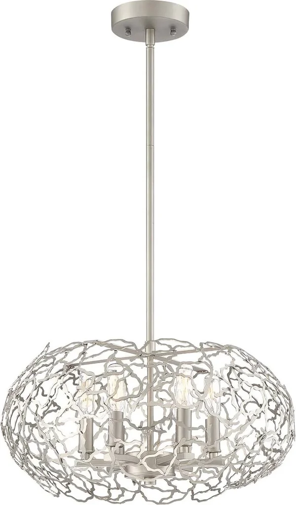 Zeev Lighting Helios Satin Nickel 18-inch Three-Light Pendant - P30039/6/SN