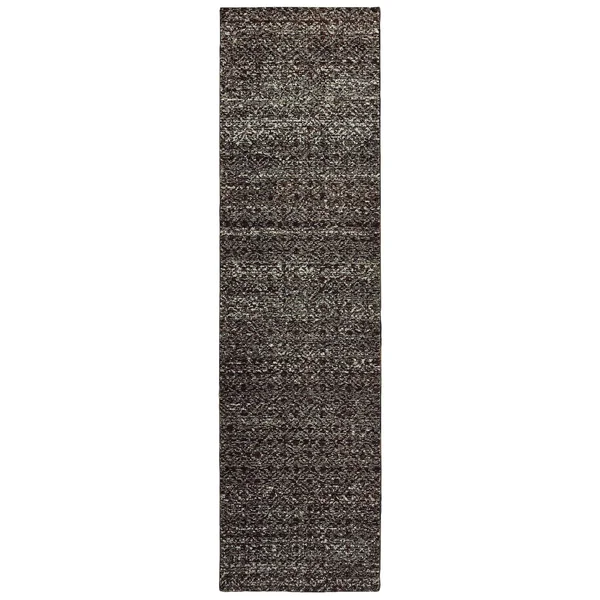 Carson Carrington Boden Textural Diamonds Area Rug - 2&6x22 x 12& Runner - Charcoal/Grey
