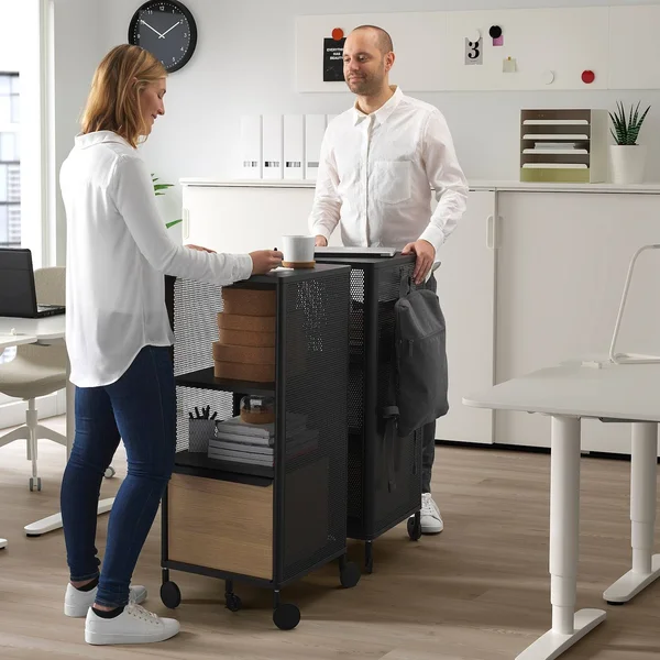 IKEA - BEKANT Storage Unit on Casters - Mesh Black, 16 1/8x39 3/4