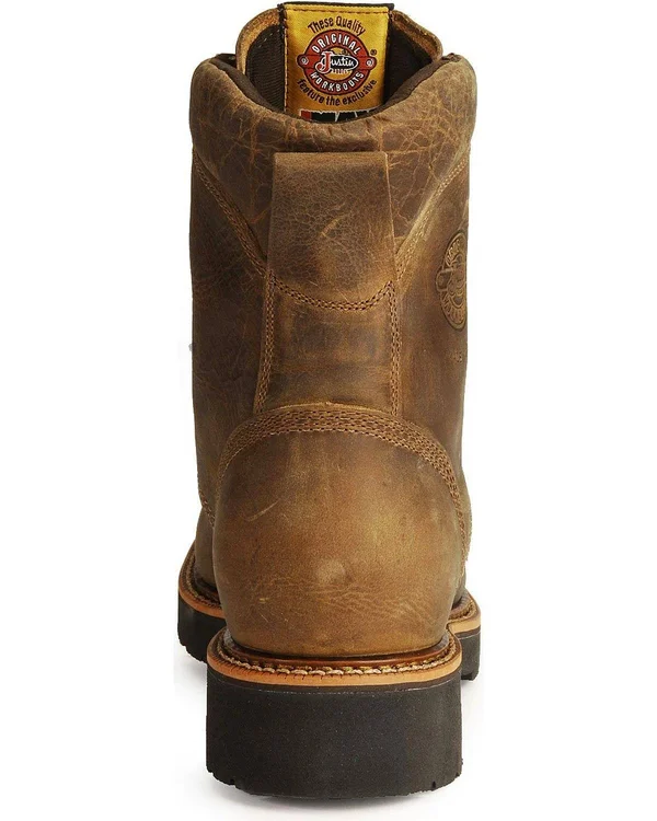 Mens Justin Rugged Tan Gaucho Steel Toe Work Boots - 441
