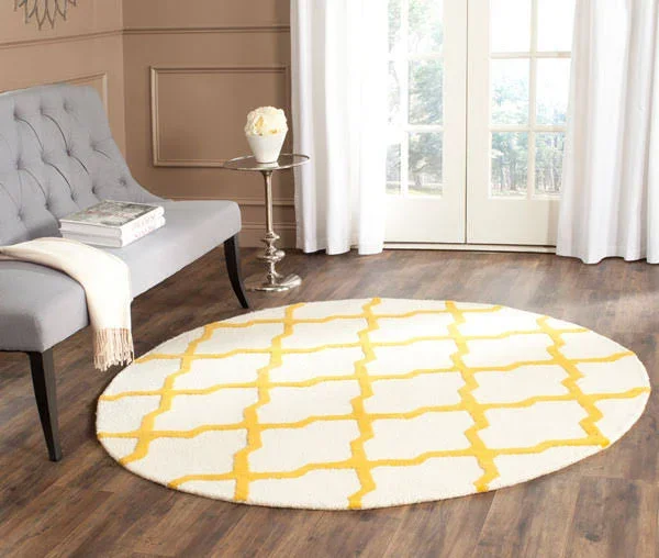 Safavieh Cambridge CAM121U Ivory - Gold Rug 4& x 4& Round