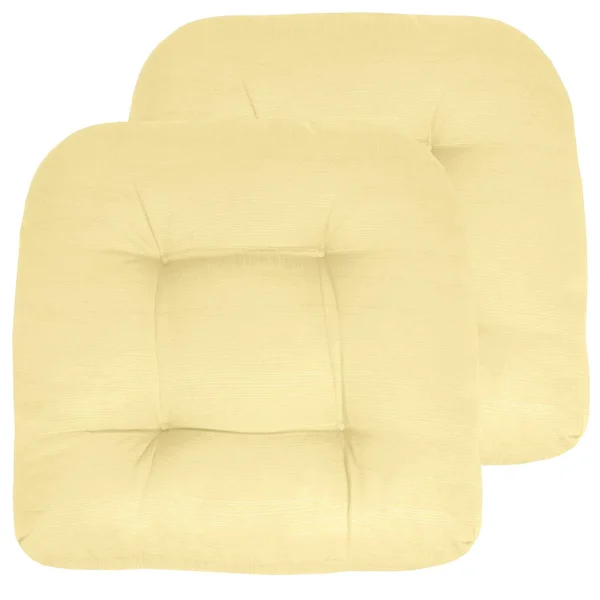 Patio Seat Cushion Set - 19x22 by 19x22 Yellow, 12 Pack, Solid
