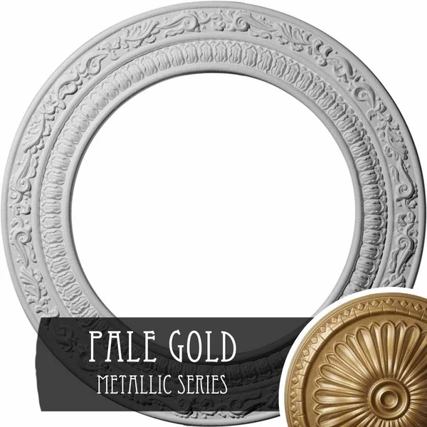 12x22OD x 8x22ID x 1/2x22P Andrea Ceiling Medallion (Fits Canopies Up to 8x22), Hand-Painted Pale Gold