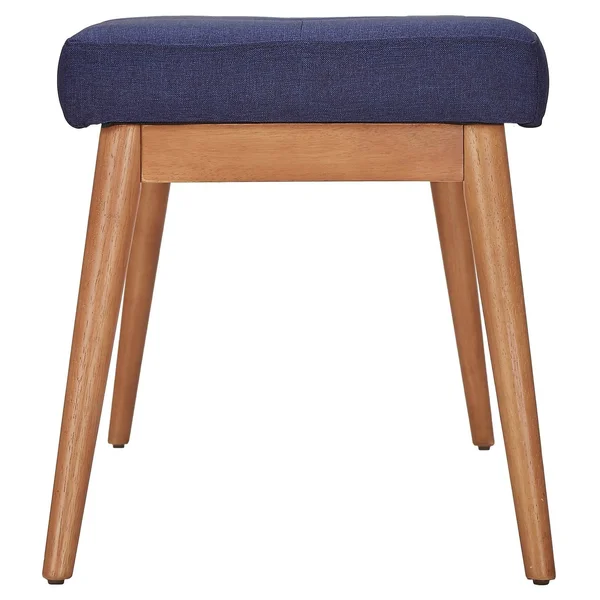 Sullivan Oak Mid Century Linen Bench - Twilight - Inspire Q