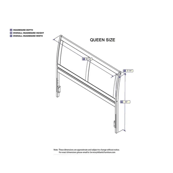 Atlantic Furniture Portland Espresso Twin Headboard
