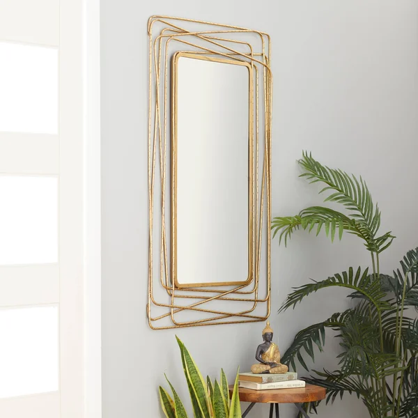 Monroe Lane Metal Contemporary Wall Mirror - Gold