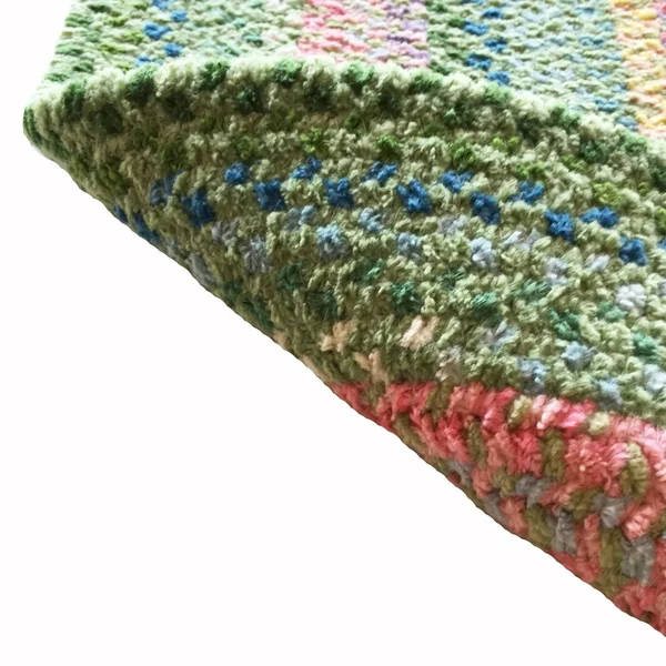Bailey Concentric Rectangle Braided Area Rug - Grassy Hill, Size: 2& 3\ x 4&