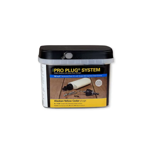 Starborn Industries Pro Plug System for Wood Decking - 100 Square Feet - 305 Stainless Steel - #8 x 1-5/8x22 - Jatoba