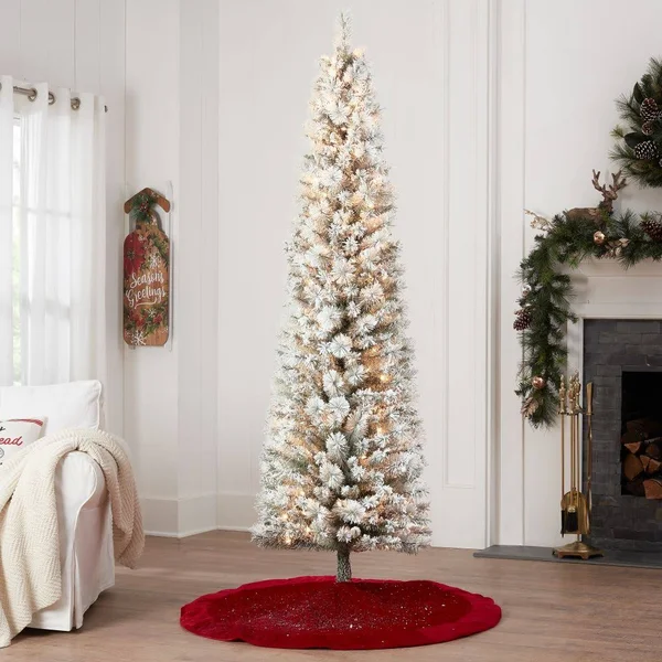 Holiday Time Pre-Lit Snow-Flocked Colorado Artificial Christmas Tree 7& White Lights