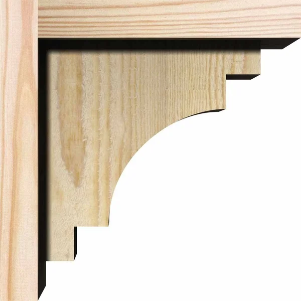 Ekena Millwork COR06X14X14MED01RDF 6x22W x 14x22D x 14x22H Mediterranean Rough Sawn Corbel w/Backplate, Douglas Fir