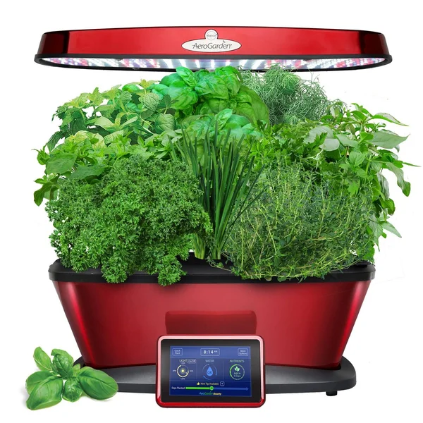 AeroGarden Bounty Elite, Red with Gourmet Herbs
