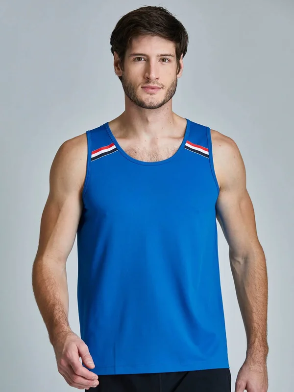 Fourlaps Dash Tank 2.0 Shoulder Stripe Bright Blue, XL