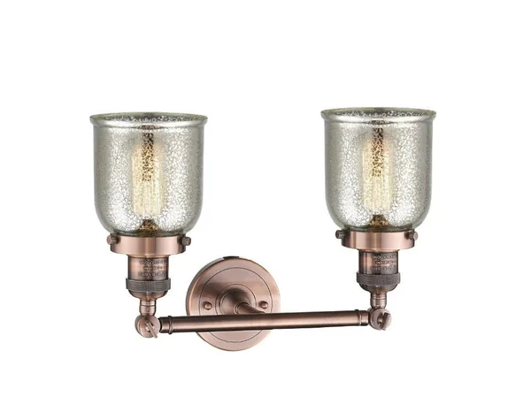 Innovations Lighting Small Bell 2 Light Bath Vanity Light 208 SN G52 (Brushed Satin Nickel)