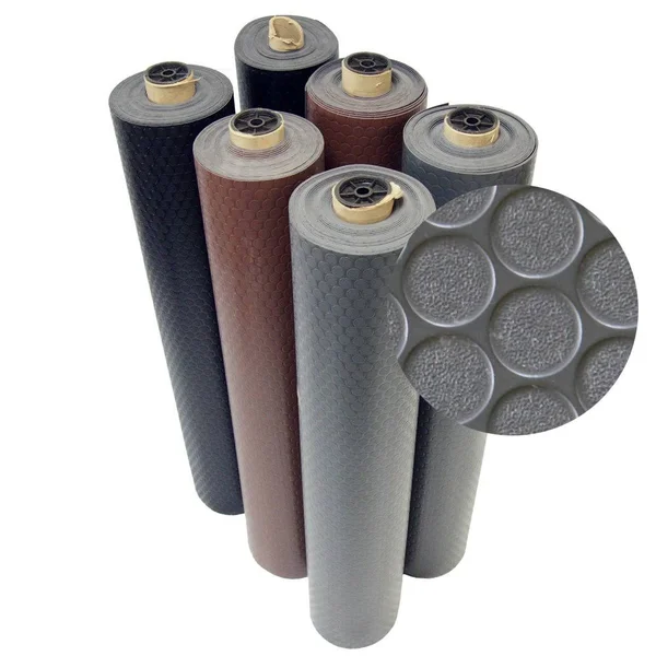 Rubber-Cal Coin-Grip Anti-Slip Rolled Rubber Mat - Brown 144 x 48 in.