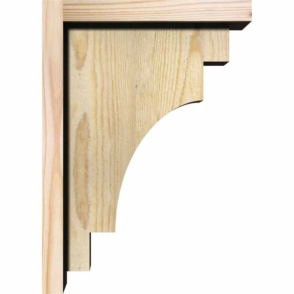 Ekena Millwork COR06X14X14MED01RDF 6x22W x 14x22D x 14x22H Mediterranean Rough Sawn Corbel w/Backplate, Douglas Fir