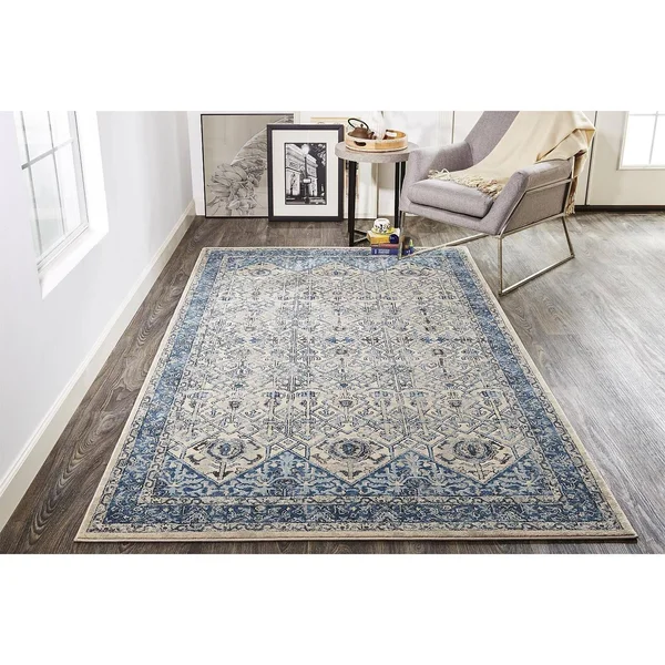 Feizy Ainsley 3899F Blue Gray Rug - 5 ft x 8 ft