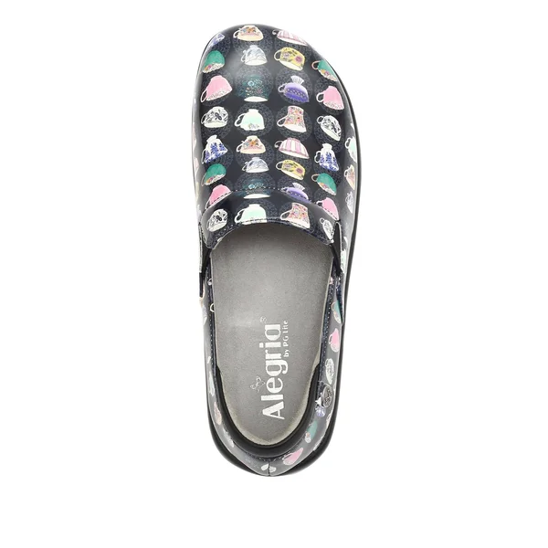 Alegria Keli Teacup Black Print Leather Clogs - 40(9.5/10M)