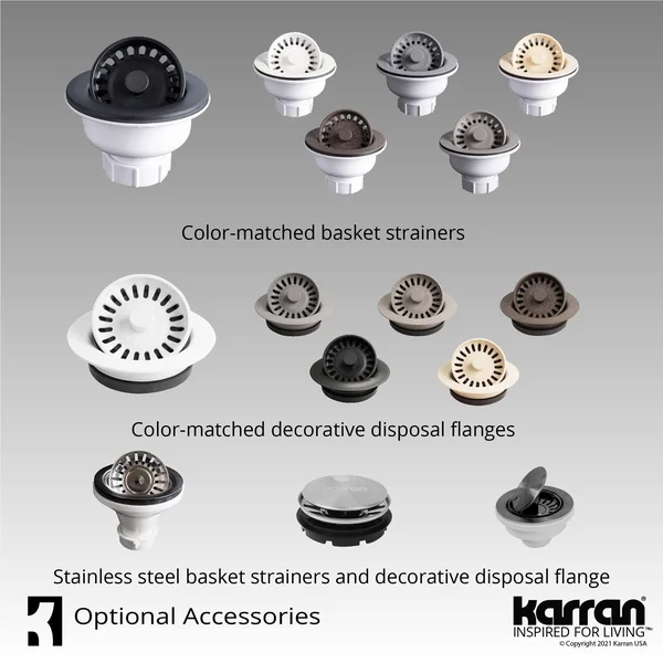 Karran Top Mount Double Bowl Quartz Sink - Black
