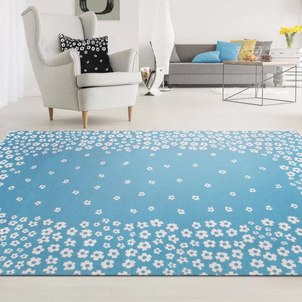 Miranda Haus Wildflower Transitional Cotton Indoor Area Rug Collection Burgundy 4& x 6& 4& x 6& Living Room - Bedroom, Dining Roo