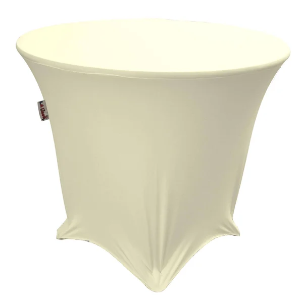 La Linen Round Spandex Tablecloth 48x22 x 30x22 High, Ivory