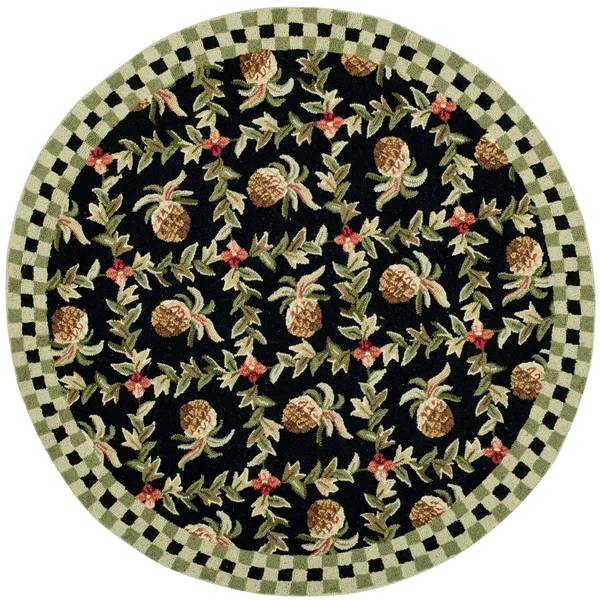 Safavieh Chelsea HK164A 4&0x22 x 4&0x22 Round Black, Ivory Area Rug