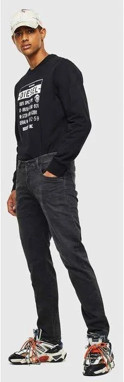 Diesel Men's D-Bazer Slim-Straight Jeans Charcoal/Gray