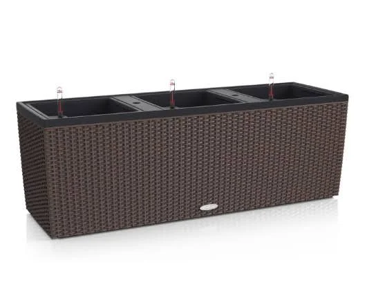 Rectangle Lechuza Trio Cottage 40 Self-Watering Resin Planter Granite
