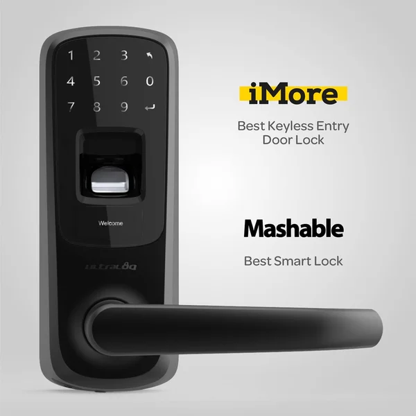 Ultraloq UL3 BT 2nd Gen Smart Lock + WiFi Bridge 5-in-1 Keyless Entry Electronic Door Handle - Black