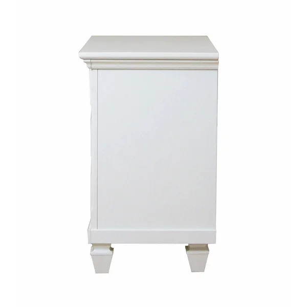 Saltoro Sherpi 28 inch Wooden Nightstand with Three Drawers - White
