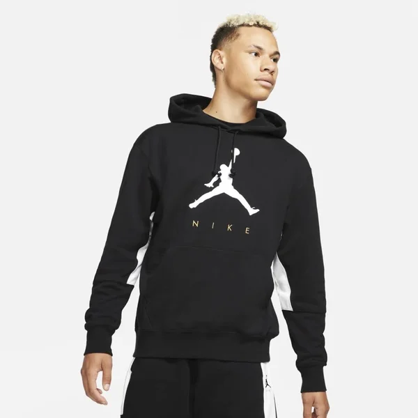 Jordan Jumpman Fleece Pullover Hoodie - Mens - Black/White/Black, Size 3XL