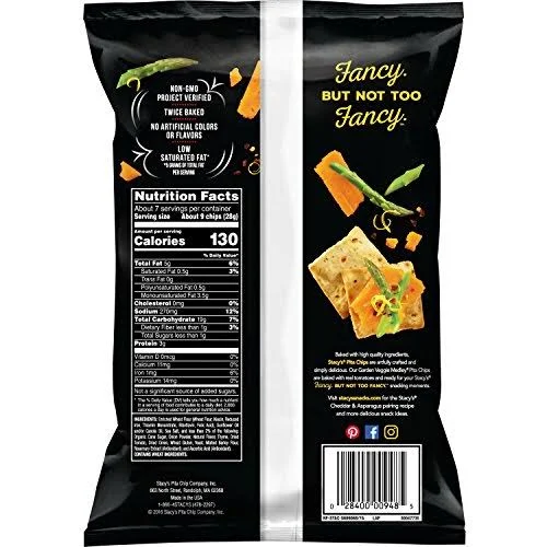 Stacy&s Pita Chips, Garden Veggie Medley, 7.3 Ounce (Pack of 12)