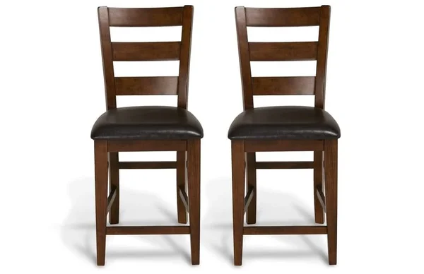 Set of 2 Enormous Counter Stools in Brown/Pecan - Transitional Counter Stools Solid Mango by Bob's Discount Furniture