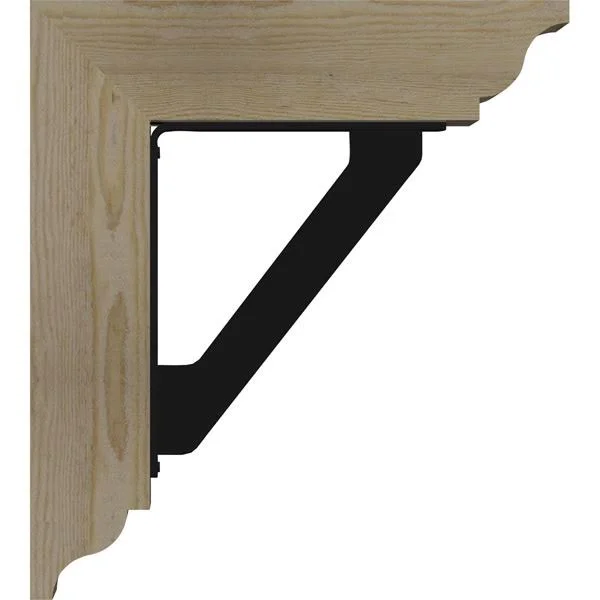Ekena Millwork 4x22W x 18x22D x 20x22H Traditional Traditional Ironcrest Rough Sawn BRACKET, Douglas Fir (1 1/2x22W x 10x22D x 1