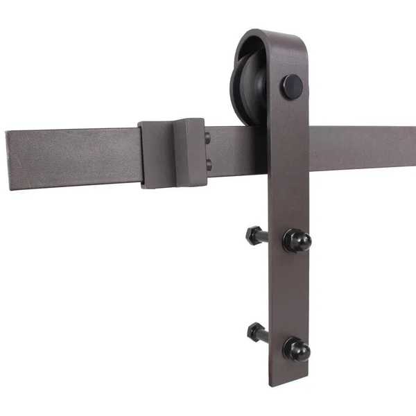 CALHOME K Series 30 in. x 84 in. Pre-Assembled Colonial Maple Stained Wood Interior Sliding Barn Door with Hardware Kit