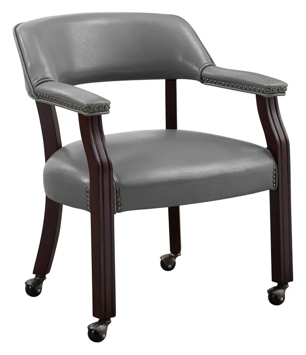 Steve Silver Tournament Gray Arm Chair with Casters