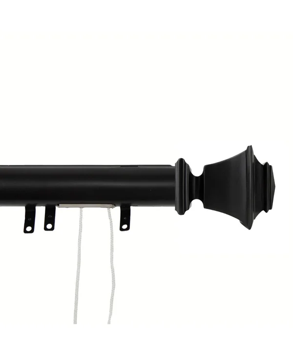 Rod Desyne 30 in. - 48 in. Bach Decorative Traverse Rod with Sliders in Satin Nickel