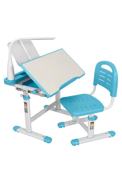 Happy Living Kid Height Adjustable Study Table and Chair Set with Lamp - Blue at Nordstrom Rack