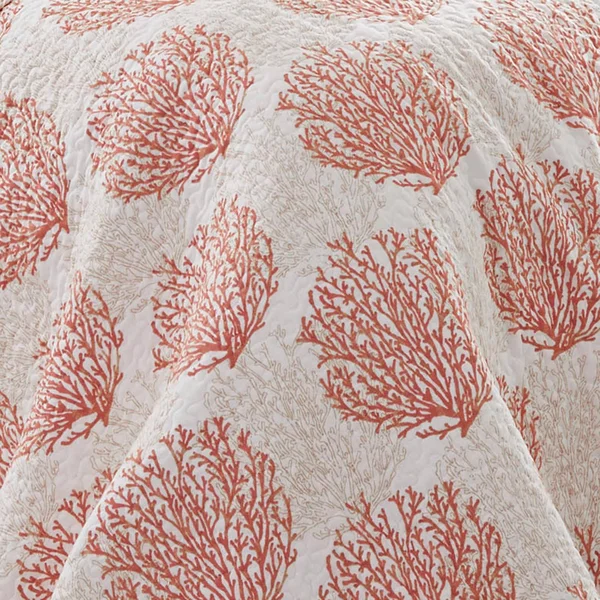 Laura Ashley Coral Coast Quilt Set King