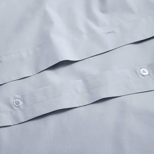 Organic Cotton Percale Duvet Set in Gray Sky - Size Full/Queen by Under The Canopy