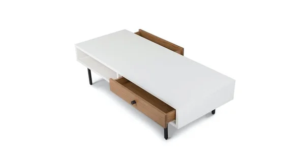 Article White and Oak Bios Rectangular 53x22 Coffee Table