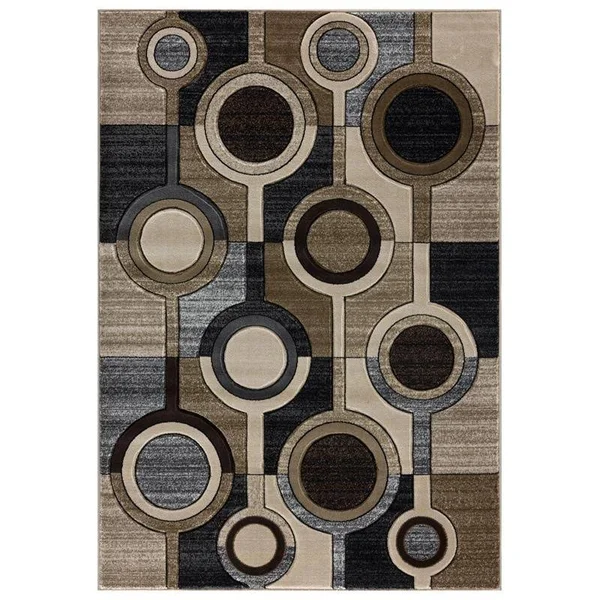 MDA Home Orelsi Brown/Gray Contemporary Polypropylene Area Rug - 3&9x22 x 5&9x22